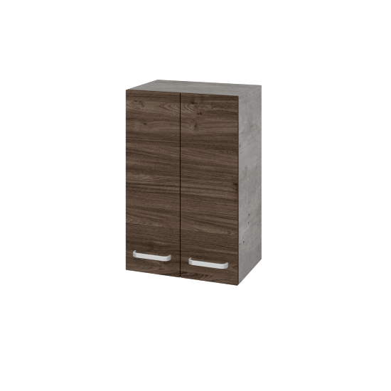 Hängeschrank UNI SYD2 50  - D01 Beton - Griffes T01 - D25 Teak