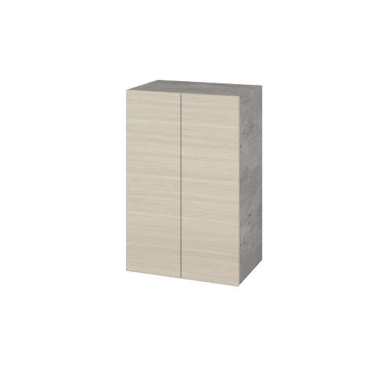 Hängeschrank UNI SYD2 50  - D01 Beton - Grifflose Ausführung T00 (ohne Bohrungen für Griffe) - D04 Eiche