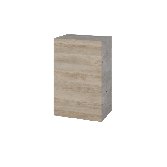 Hängeschrank UNI SYD2 50  - D01 Beton - Griffes T00 - D17 Eiche Colorado