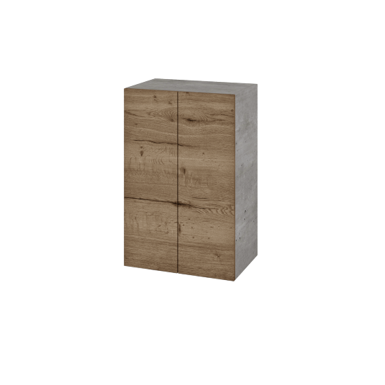 Hängeschrank UNI SYD2 50  - D01 Beton - Grifflose Ausführung T00 (ohne Bohrungen für Griffe) - D21 Tobacco
