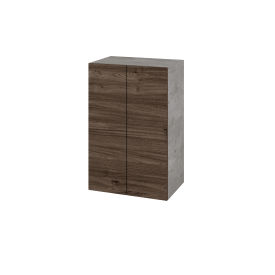 Hängeschrank UNI SYD2 50  - D01 Beton - Griffes T00 - D25 Teak