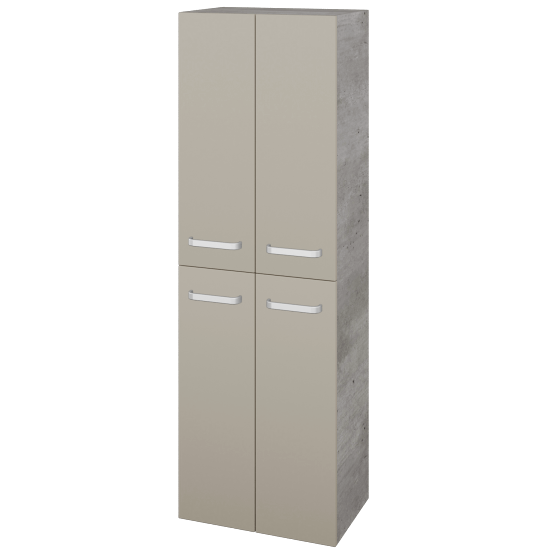 Hochschrank UNI SVD4 50  - D01 Beton - Griffes T01 - L04 Taupe Lack Hochglanz