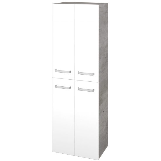 Hochschrank UNI SVD4 50  - D01 Beton - Griffes T01 - M01 Weiß Lack Matt