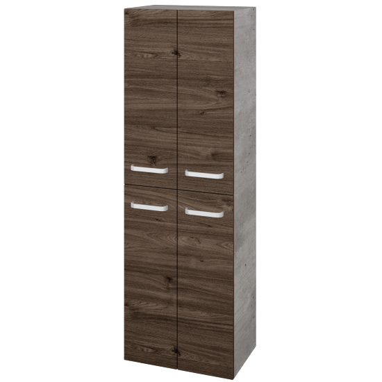 Hochschrank UNI SVD4 50  - D01 Beton - Griffes T01 - D25 Teak