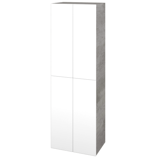 Hochschrank UNI SVD4 50  - D01 Beton - Griffes T00 - N01 Weiß Hochglanz