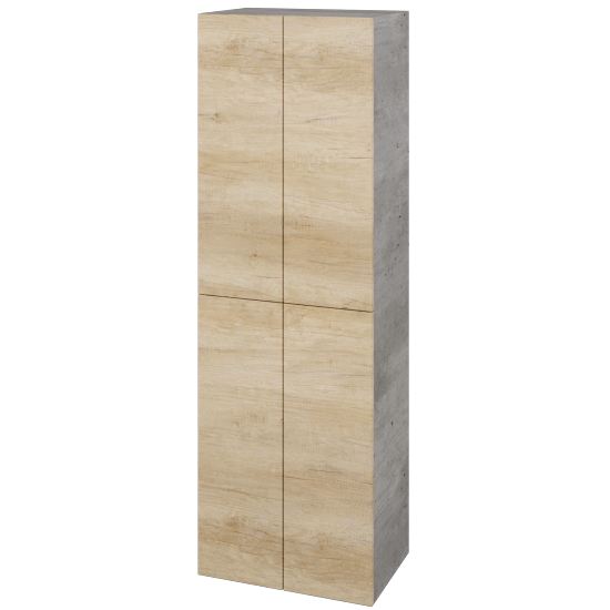 Hochschrank UNI SVD4 50  - D01 Beton - Griffes T00 - D15 Eiche Nebraska
