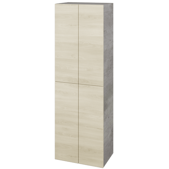 Hochschrank UNI SVD4 50  - D01 Beton - Grifflose Ausführung T00 (ohne Bohrungen für Griffe) - D24 Ohio