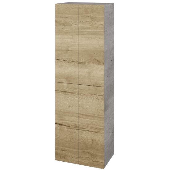 Hochschrank UNI SVD4 50  - D01 Beton - Grifflose Ausführung T00 (ohne Bohrungen für Griffe) - D26 Ontario