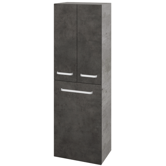 Hochschrank UNI SVD3K 50 (mit Wäschekorb)  - D01 Beton - Griffes T01 - D16 Dark Beton