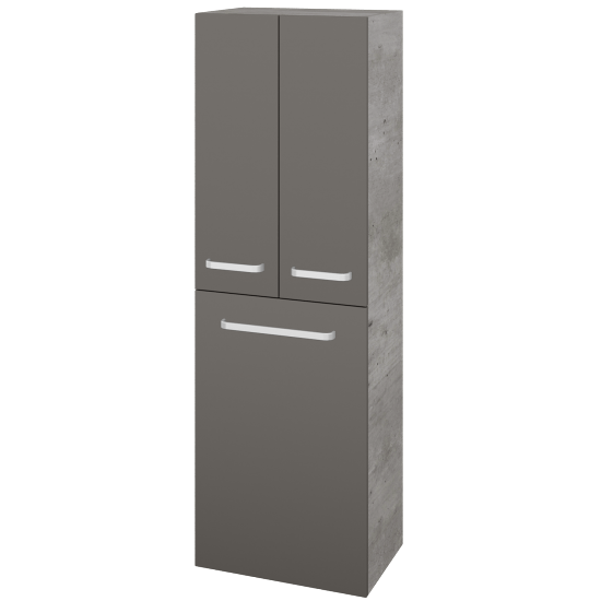Hochschrank mit Wäschekorb UNI SVD3K 50  - D01 Beton - Griffes T01 - N06 Lava