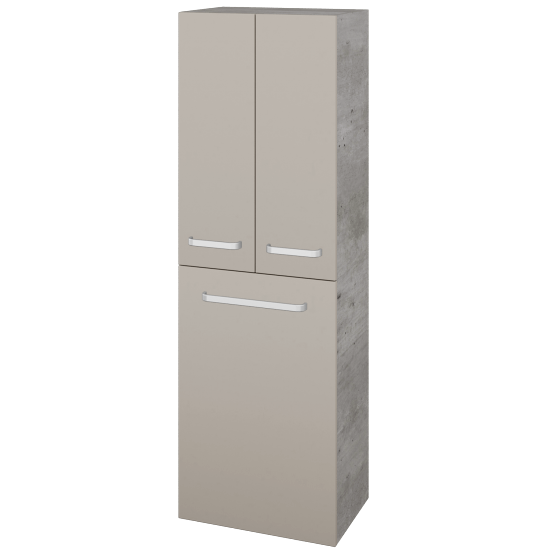 Hochschrank mit Wäschekorb UNI SVD3K 50  - D01 Beton - Griffes T01 - N07 Stone