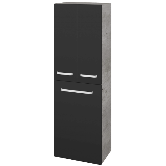 Hochschrank mit Wäschekorb UNI SVD3K 50  - D01 Beton - Griffes T01 - N03 Graphite