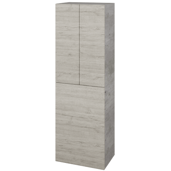 Hochschrank mit Wäschekorb UNI SVD3K 50  - D01 Beton - Grifflose Ausführung T00 (ohne Bohrungen für Griffe) - D05 Oregon