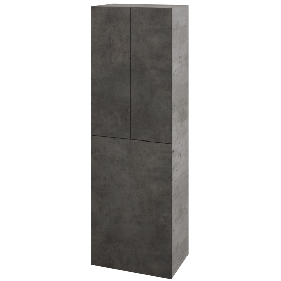 Hochschrank mit Wäschekorb UNI SVD3K 50  - D01 Beton - Grifflose Ausführung T00 (ohne Bohrungen für Griffe) - D16 Dark Beton
