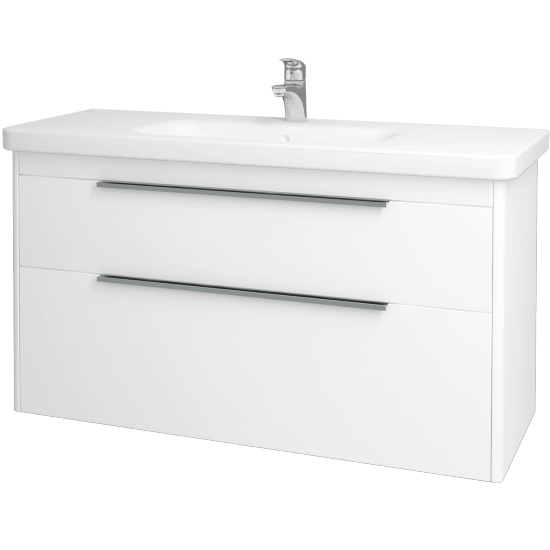 Kúpeľňová skrinka ENZO SZZ2 120  - L01 Biela vysoký lesk - M01 Biela mat
