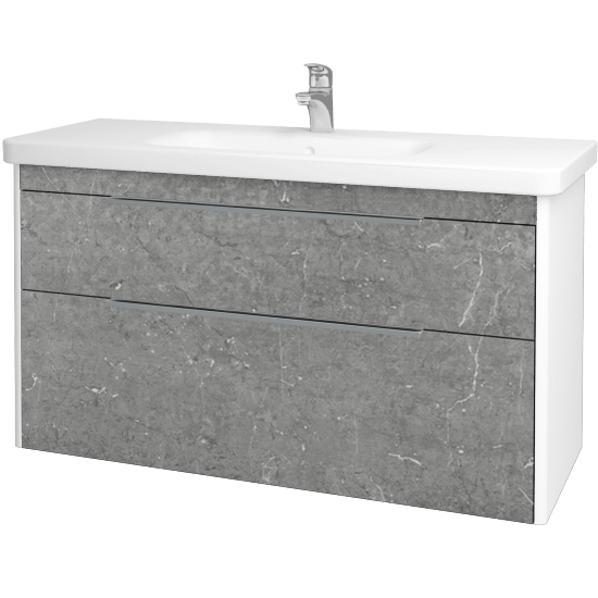 Badezimmerschrank TORO SZZ2 120  - L01 Weiß Lack Hochglanz - D20 Galaxy