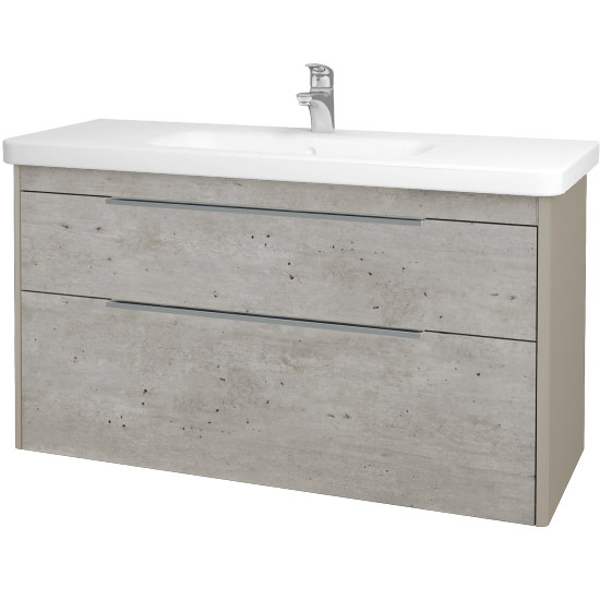 Badezimmerschrank TORO SZZ2 120  - L04 Taupe Lack Hochglanz - D01 Beton