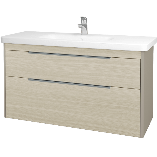Badezimmerschrank TORO SZZ2 120  - L04 Taupe Lack Hochglanz - D04 Eiche