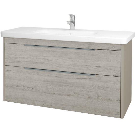 Badezimmerschrank TORO SZZ2 120  - L04 Taupe Lack Hochglanz - D05 Oregon