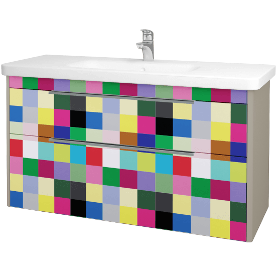 Badezimmerschrank TORO SZZ2 120  - L04 Taupe Lack Hochglanz - IND Individual