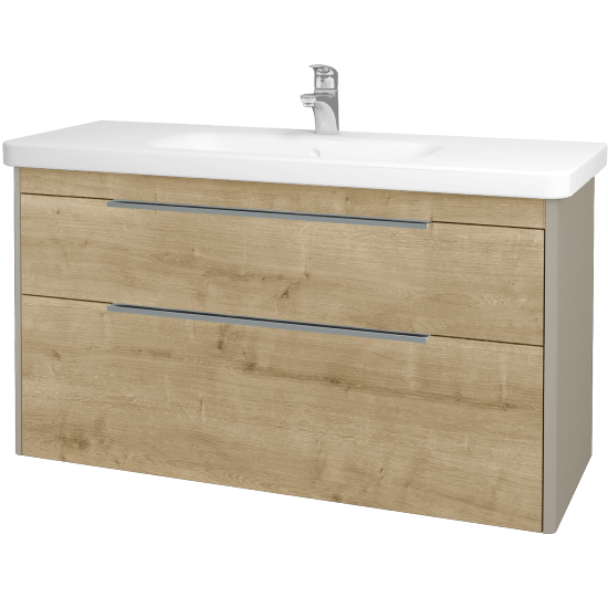 Badezimmerschrank TORO SZZ2 120  - L04 Taupe Lack Hochglanz - D09 Arlington