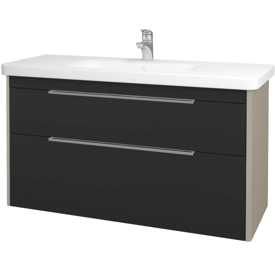 Badezimmerschrank TORO SZZ2 120  - L04 Taupe Lack Hochglanz - N03 Graphite