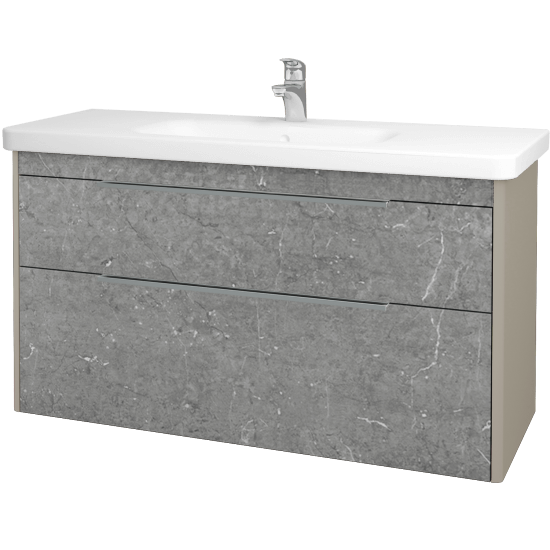 Badezimmerschrank TORO SZZ2 120  - L04 Taupe Lack Hochglanz - D20 Galaxy