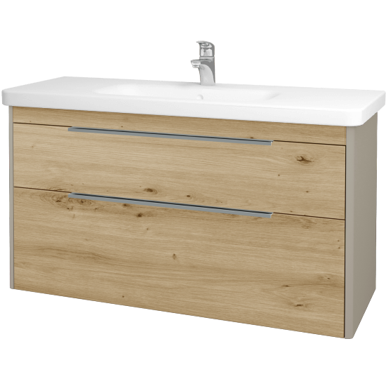Badezimmerschrank TORO SZZ2 120  - L04 Taupe Lack Hochglanz - D22 Caramel