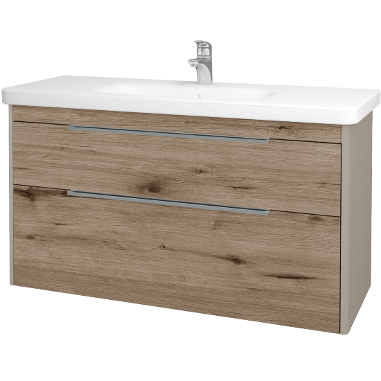 Badezimmerschrank TORO SZZ2 120  - L04 Taupe Lack Hochglanz - D23 Herkules