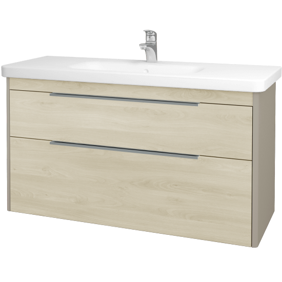 Badezimmerschrank TORO SZZ2 120  - L04 Taupe Lack Hochglanz - D24 Ohio
