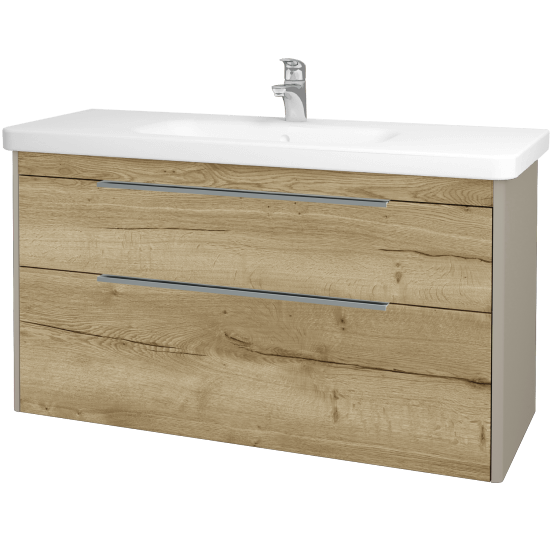Badezimmerschrank TORO SZZ2 120  - L04 Taupe Lack Hochglanz - D26 Ontario