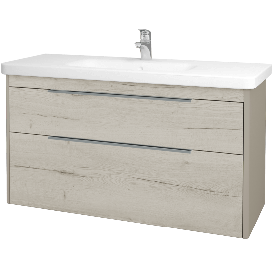 Badezimmerschrank TORO SZZ2 120  - L04 Taupe Lack Hochglanz - D28 Alberta
