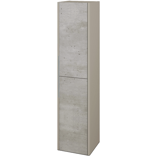 Hochschrank TORO SVD2 35  - L04 Taupe Lack Hochglanz - D01 Beton - Links