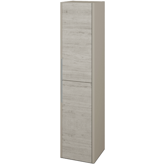 Hochschrank TORO SVD2 35  - L04 Taupe Lack Hochglanz - D05 Oregon - Links