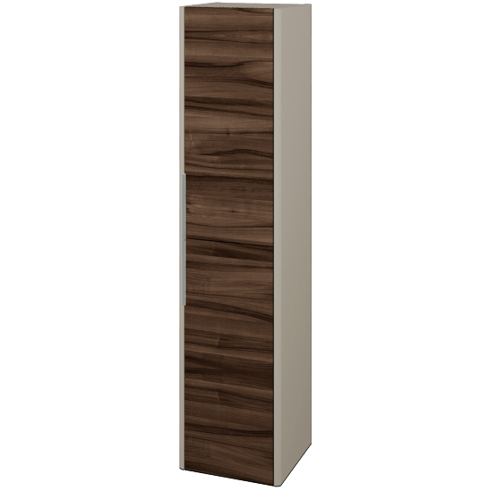 Hochschrank TORO SVD2 35  - L04 Taupe Lack Hochglanz - D06 Nussbaum - Links