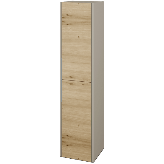 Hochschrank TORO SVD2 35  - L04 Taupe Lack Hochglanz - D22 Caramel - Links