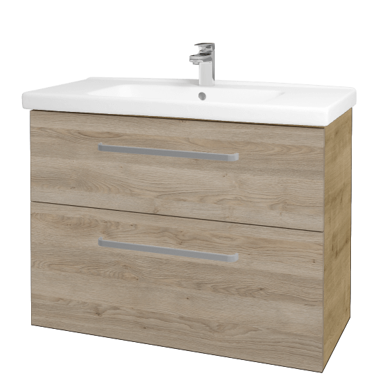 Badezimmerschrank MAGIC SZZ2 100  - D09 Eiche Arlington - Griffes T01 - D17 Eiche Colorado