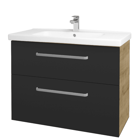 Waschtischunterschrank MAGIC SZZ2 100  - D09 Eiche Arlington - Griffes T01 - N03 Graphite