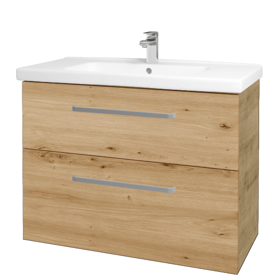Waschtischunterschrank MAGIC SZZ2 100  - D09 Eiche Arlington - Griffes T01 - D22 Caramel