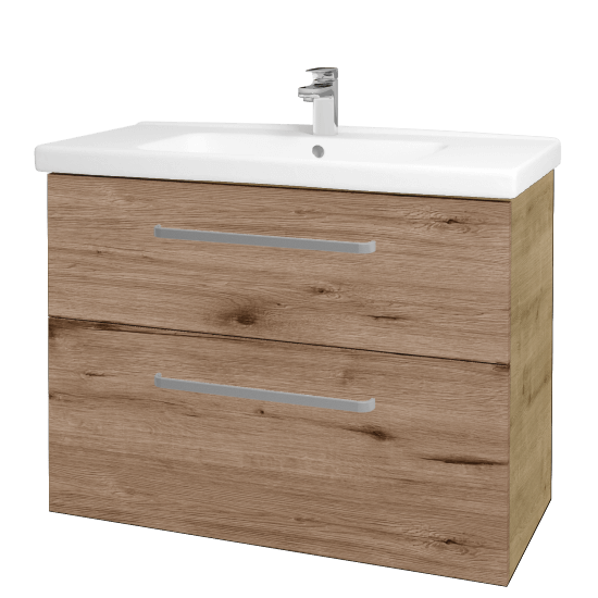 Waschtischunterschrank MAGIC SZZ2 100  - D09 Eiche Arlington - Griffes T01 - D23 Herkules