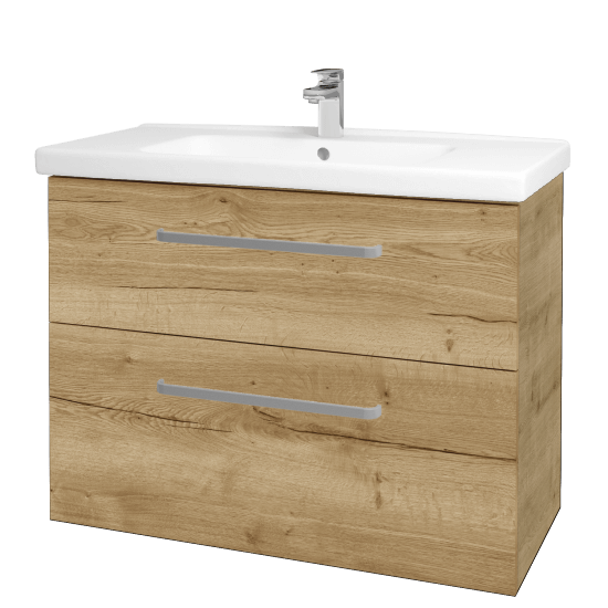 Waschtischunterschrank MAGIC SZZ2 100  - D09 Eiche Arlington - Griffes T01 - D26 Ontario
