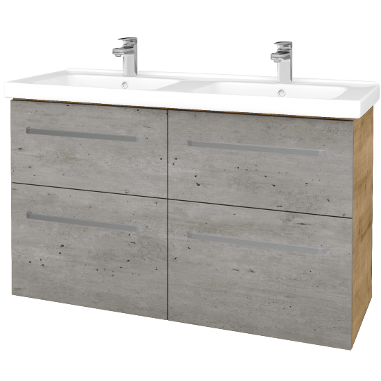 Badezimmerschrank MAGIC SZZ4 125  - D09 Eiche Arlington - Griffes T01 - D01 Beton