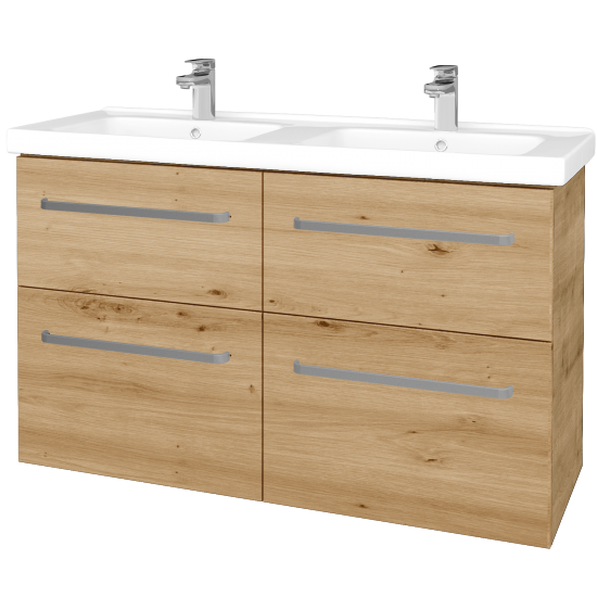 Waschtischunterschrank MAGIC SZZ4 125  - D09 Eiche Arlington - Griffes T01 - D22 Caramel
