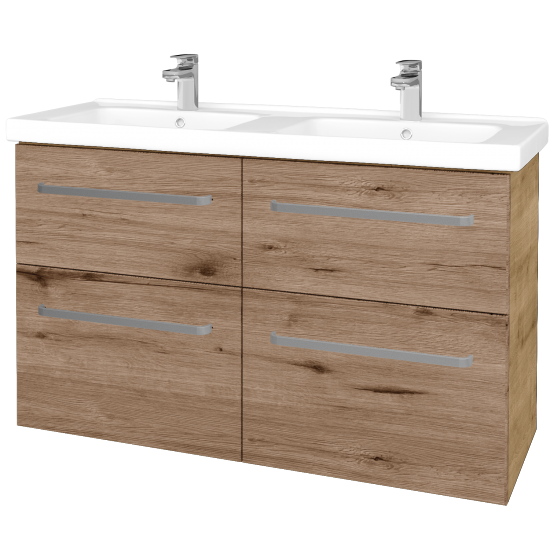 Waschtischunterschrank MAGIC SZZ4 125  - D09 Eiche Arlington - Griffes T01 - D23 Herkules