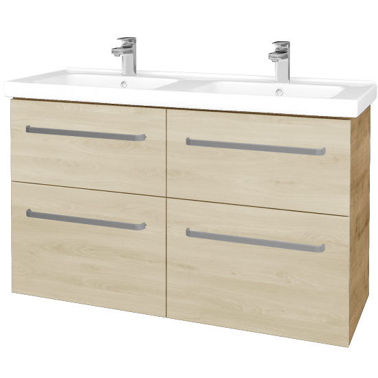 Waschtischunterschrank MAGIC SZZ4 125  - D09 Eiche Arlington - Griffes T01 - D24 Ohio