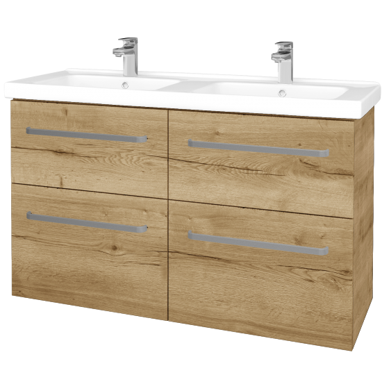 Waschtischunterschrank MAGIC SZZ4 125  - D09 Eiche Arlington - Griffes T01 - D26 Ontario