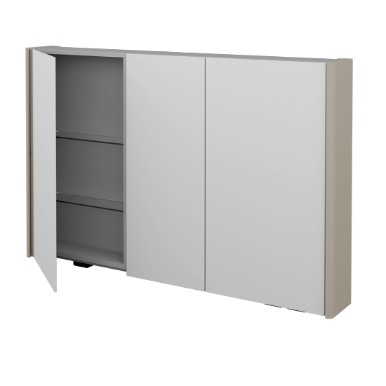 Badezimmer Spiegelschrank TORO GA3OE 120  - L04 Taupe Lack Hochglanz