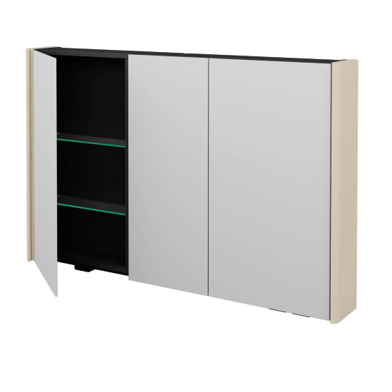 Badezimmer Spiegelschrank TORO GA3OE 120  - M19 Cream Lack matt