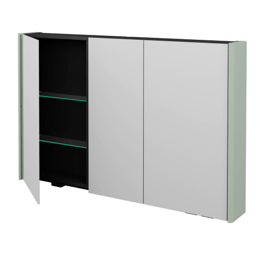 Badezimmer Spiegelschrank TORO GA3OE 120  - M20 Mint Grau Lack matt