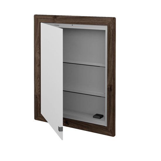 Einbaubarer Spiegelschrank WALL-IN GAOE 60  - D25 Teak - Links